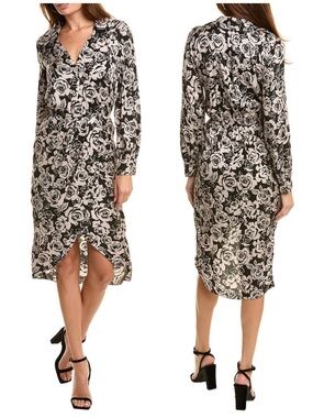 the kooples antic pleated dress The Kooples Antic Pleated Midi Dress - Navy